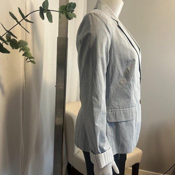 ALFRED Sung Grey Blazer Long Sleeves Size Medium Woman - Picture 4 of 9